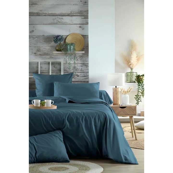 Husă de pilota Elysee, Stof, 240x220cm, bumbac 100% Oeko-Tex, culoare petrole