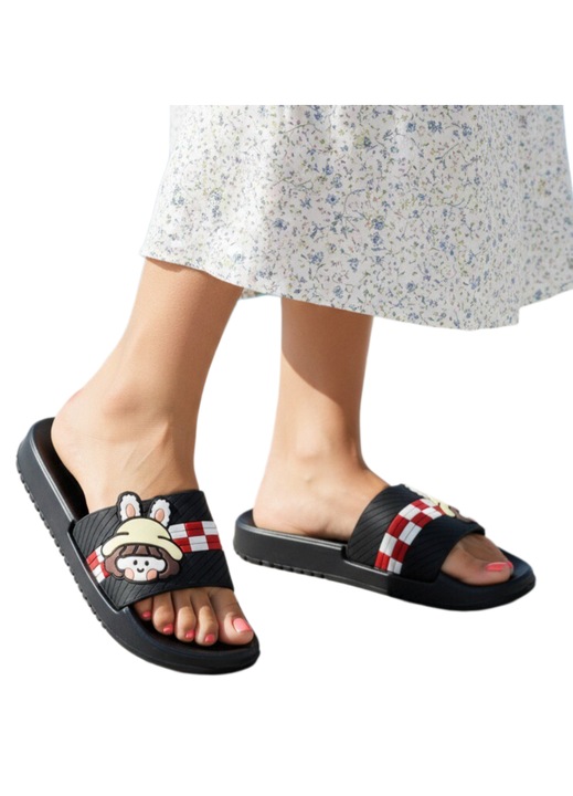 Papuci veseli H737negru 124469, Negru, 40