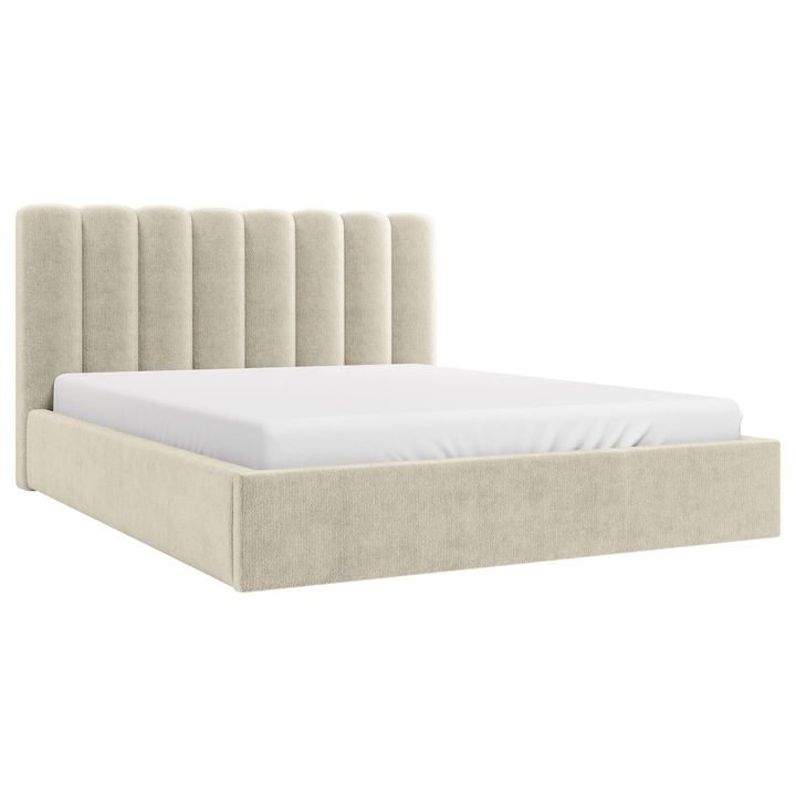 Pat cu lada depozitare Ceyno 140x200, MIRJAN 24, bej, 151x212x105 cm