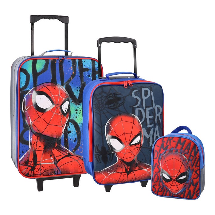 Set două trolere și rucsac Best TB12, Spiderman, poliester
