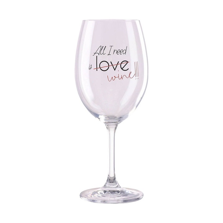 Takk Mood borospohár, All i need is wine, üveg, 300 ml