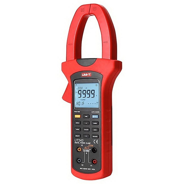 Cleste ampermetric, 600 V AC, 1000 A AC, Detectarea secventei fazelor, Masurare distorsiune armonica