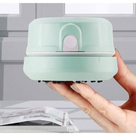 Aspirator desktop, electric, verde, pentru resturi de radiera si tastatura