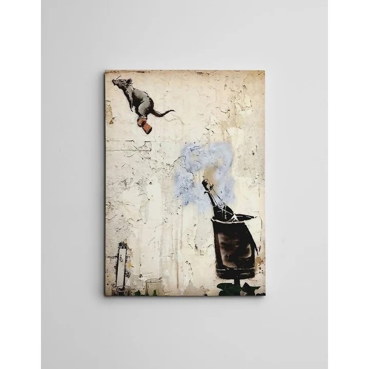 Tablou decorativ Re-Bloom, panza/lemn, multicolor, 70 x 100 cm