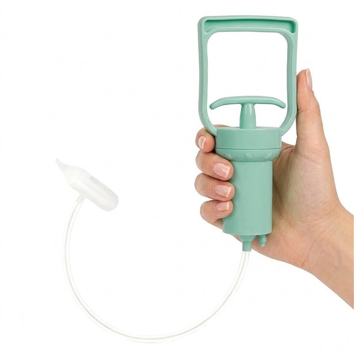 Aspirator nazal manual, verde, pentru nou-nascuti