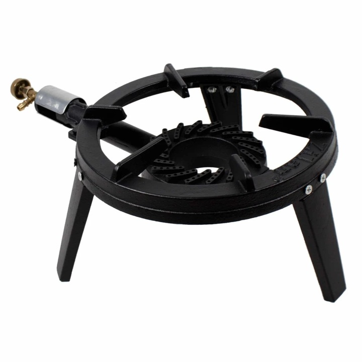 Kerek öntöttvas főzőlap, 28 cm átmérő, gázpalackhoz