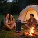 ZZHAO® hordozható hangszóró, Bluetooth 5.3, TWS párosítás funkció, 12 órás akkumulátor-üzemidő, IPX7 vízállóság, MicroSD kártya port, USB stick, AUX kábel, RGB világítás, fekete szín