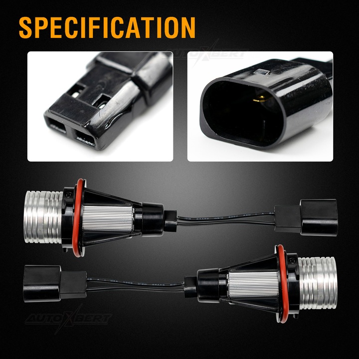 Kit 2 Becuri Led Marker Angel Eyes 20W DRL Canbus pentru E39 E87 E60 E61 E63 E65 E83 E53, Galben - Portocaliu