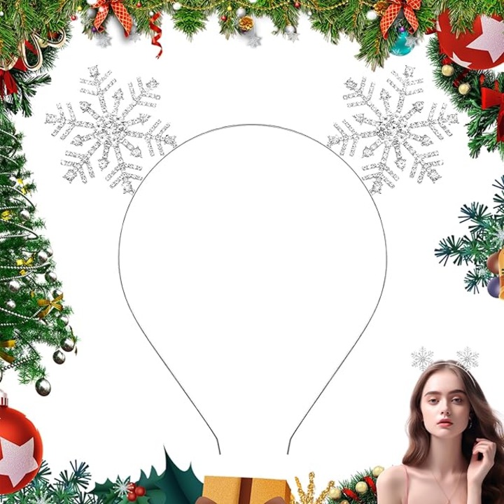 Bentite de Craciun, set, fulgi de zapada, argintii, accesorii pentru par