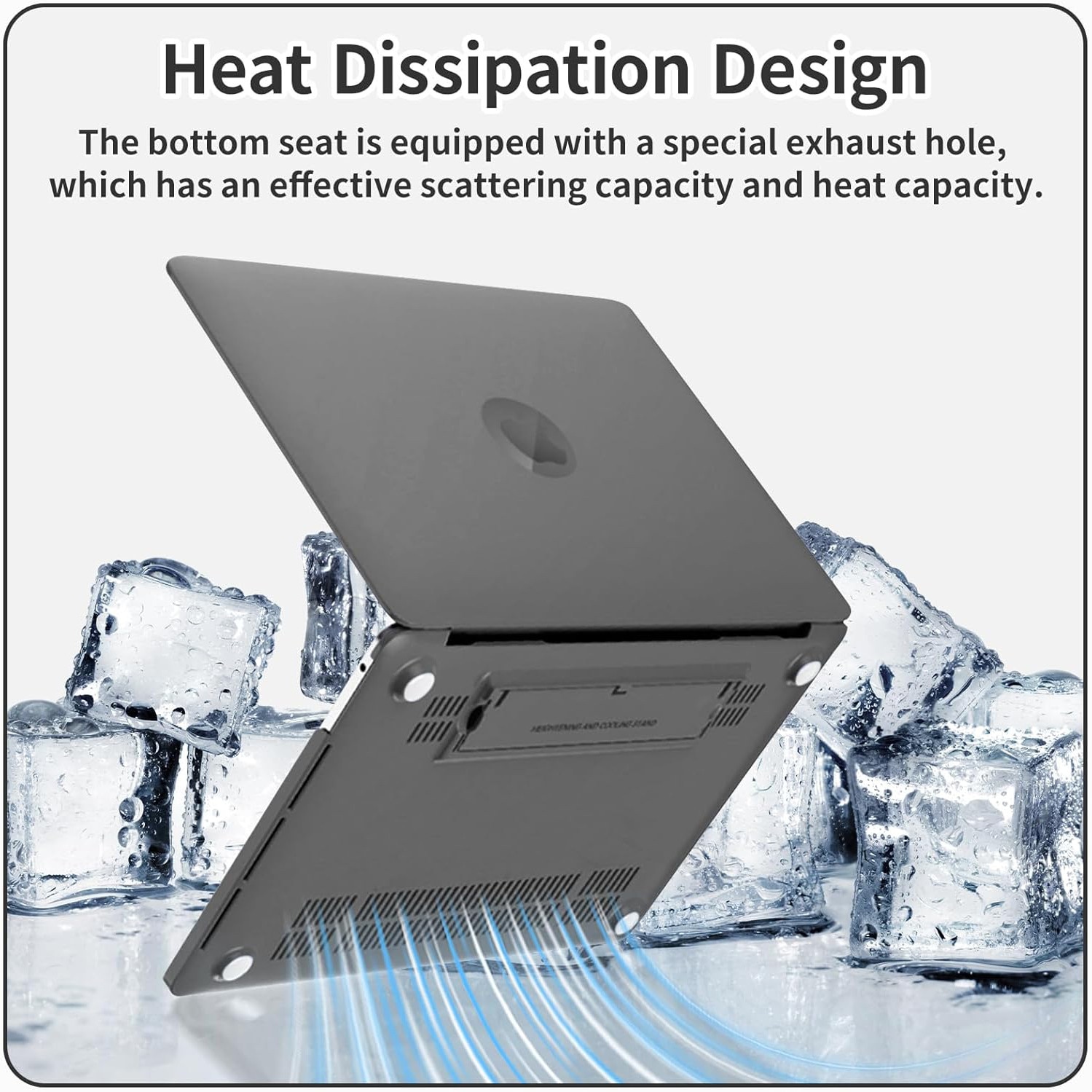 Husă protecție pentru laptop, Yingyun, cu suport, Matte Negru, 13.6 inch