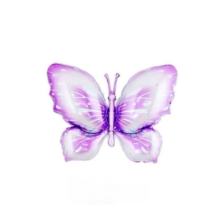 Balon folio motyl VIVA PARTY 98x97cm, violet cu accente albe, reutilizabil