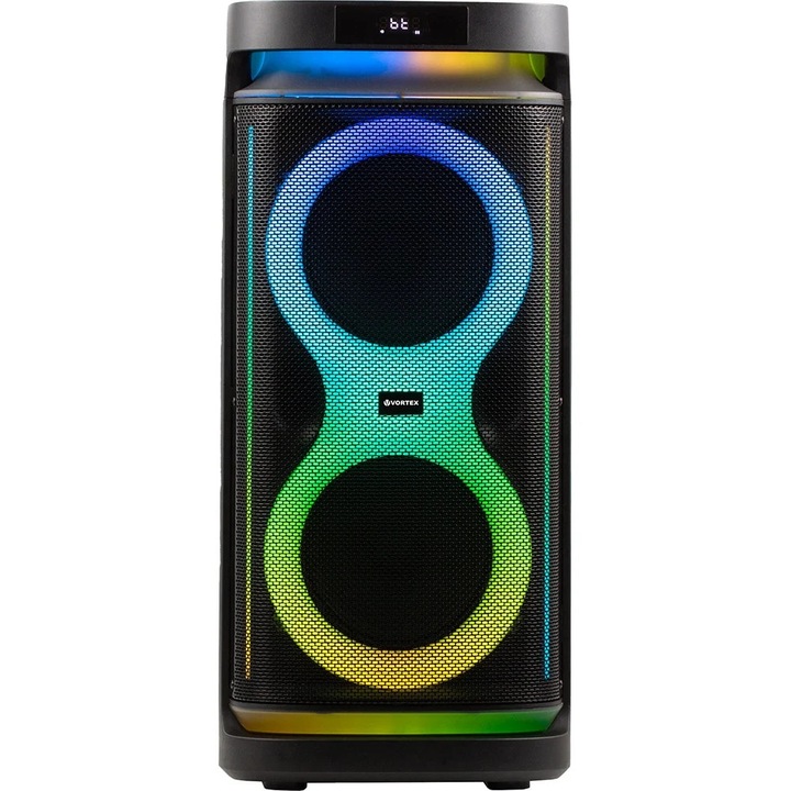 Boxa portabila VORTEX VO2618, 100W RMS, Bluetooth, Radio FM, negru