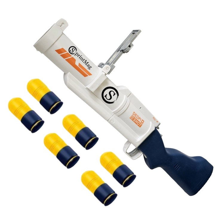 Pusca de Jucarie M79 Aruncator de Grenade, 45 cm, cu Gloante Moi, 6 Cartuse