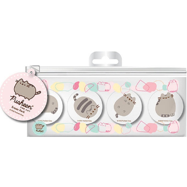 Set radiere Pusheen Botanical, 4 bucăți, multicolor