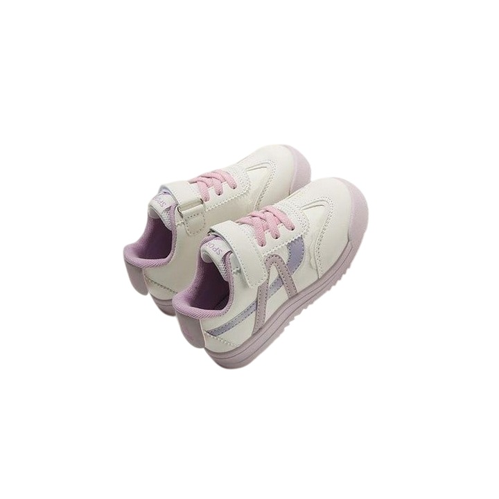 2856Pantofi Sport Pentru Copii – Sneakersi Mov/Alb cu Talpa Antiderapanta si Magic Tape 21 EU 14 cm2857, Alb