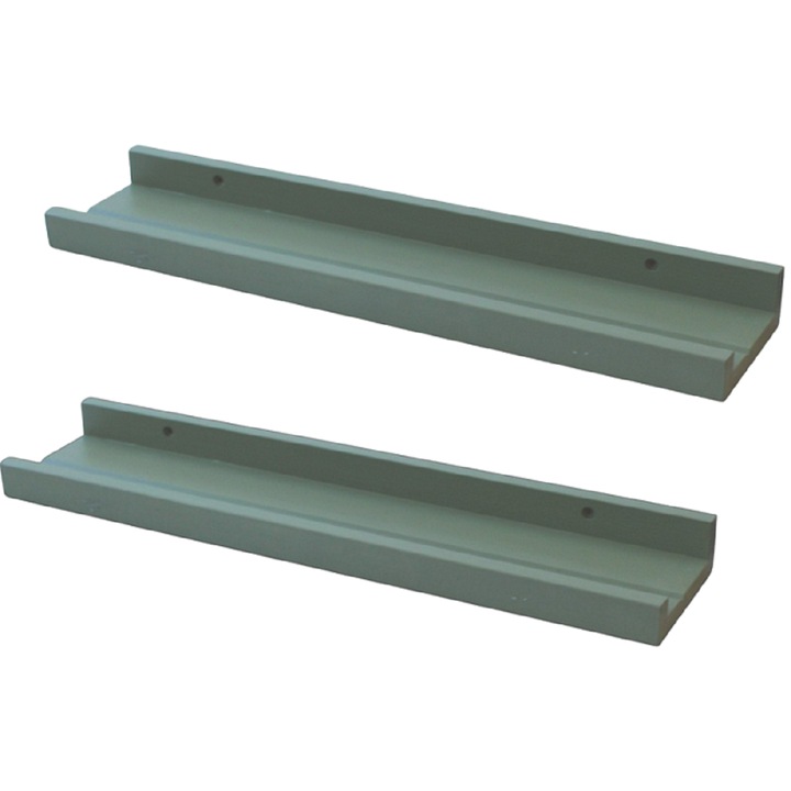 2 Etajere de culoare verde rustic, pentru bucatarie, baie, lungime 45 cm