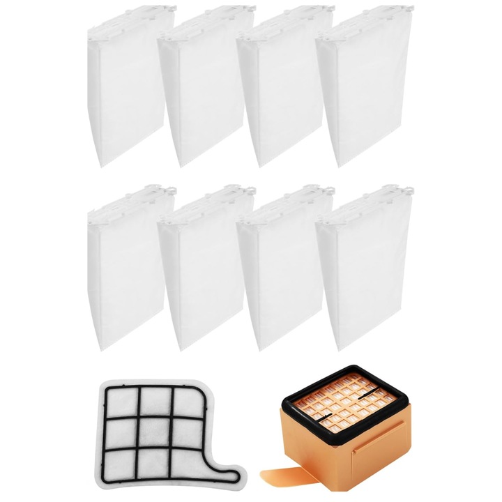 Set Saci Aspirator Vorwerk Kobold VK135/VK136, 8 Saci si Filtre Incluse, Filtrare Eficienta, Potrivire Perfecta