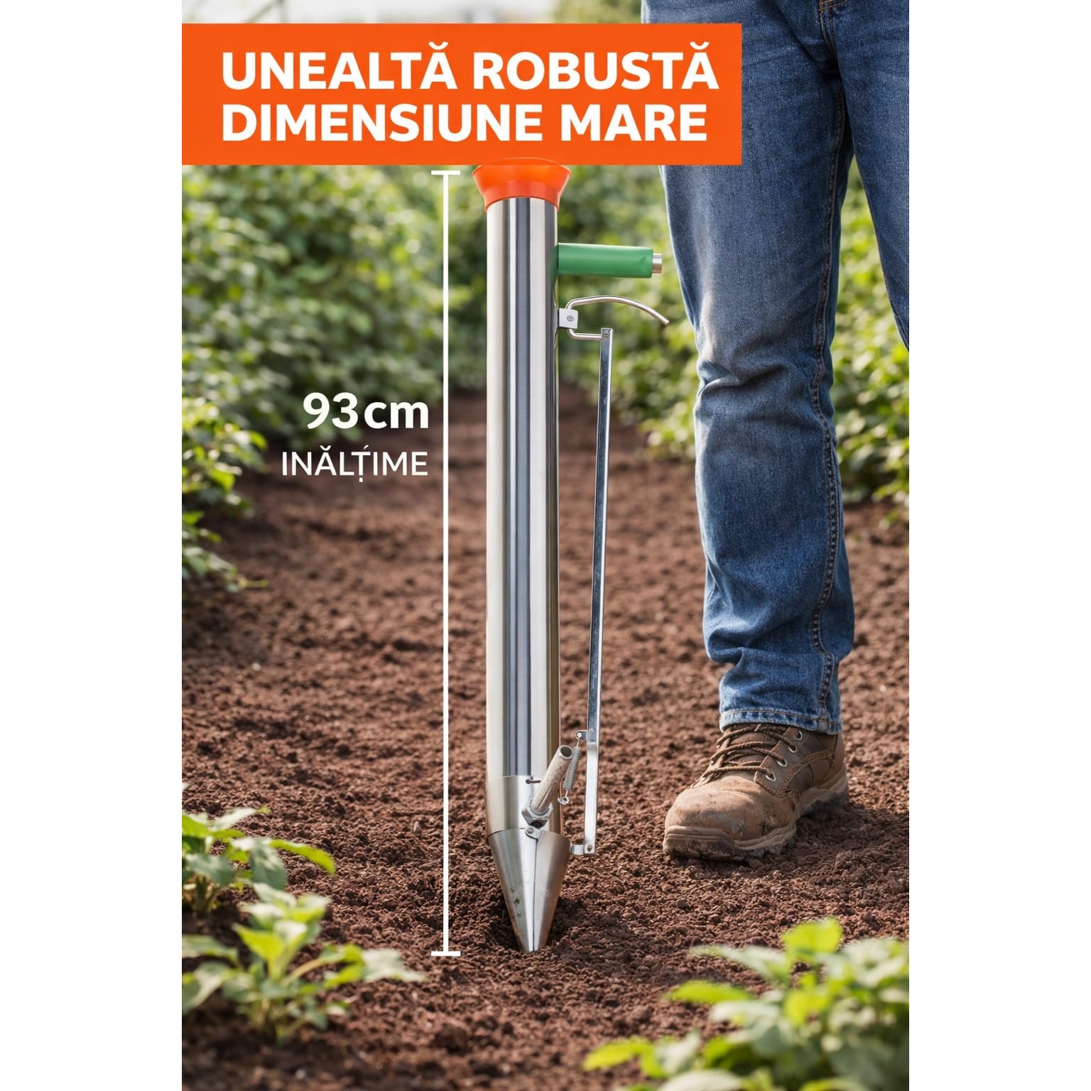 Plantator rasaduri TehnoFerma, 2 falci, 93cm, metalic, utilizare ...