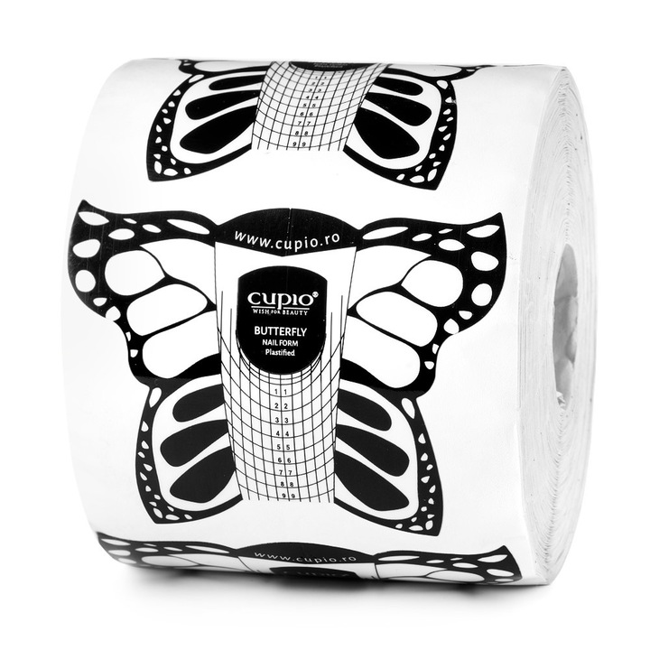 Sabloane constructie unghii, Cupio, Fluture, plastifiate, Set 500 bucati