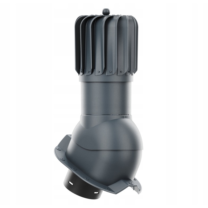 Cos de ventilatie rotativ Krono-Plast ROTOLINE 150mm, set cu baza si tub de evacuare, polipropilena, rezistent la UV