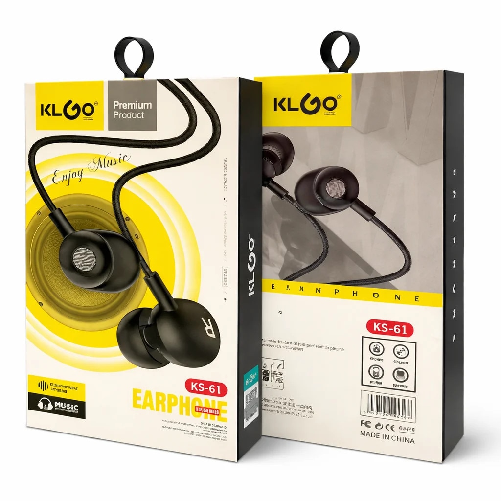 Casti In-Ear KLGO KS-61 cu Extra Bass si Microfon – Jack 3.5mm, Sunet Hi-Fi