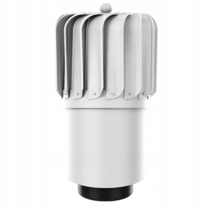 Nasada kominowa obrotiva 150mm cu reductie 125mm, Krono-Plast, gri deschis RAL 7036