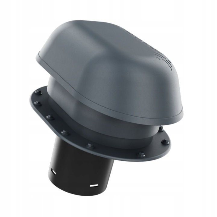 Combinat de ventilare sanitara Krono-Plast, antracit RAL 7016, 125 mm, set complet