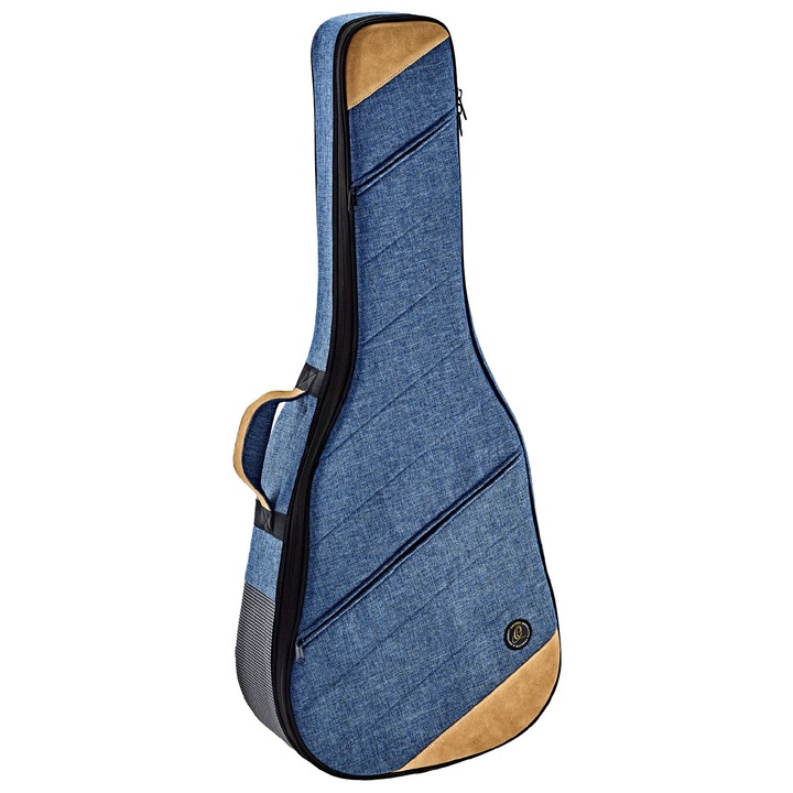Husă Ortega pentru chitară acustică dreadnought, Albastru Ocean, bumbac/canvas, 650mm