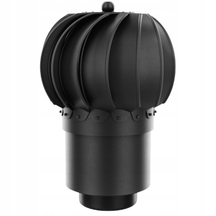 Въртящ се вентилационен кош Krono-Plast, fi 150/125 мм, с редуктор, черен RAL 9005