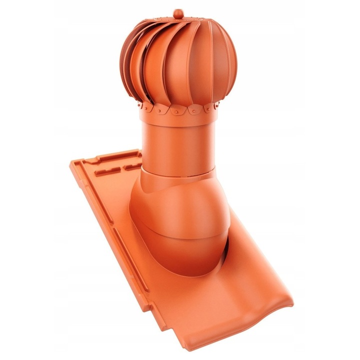 Kominek ventilator ceramica, Krono-Plast, DN150mm, Ceglast, set complet