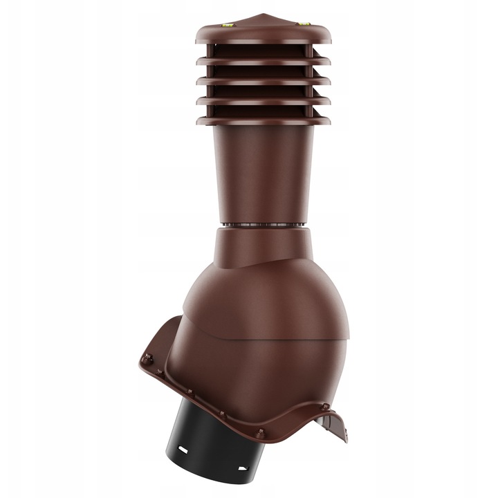 Kominek ventilator neizolat SMARTLINE 125mm, KRONO-PLAST, culoare BRAZ RAL 8017, set complet cu accesorii