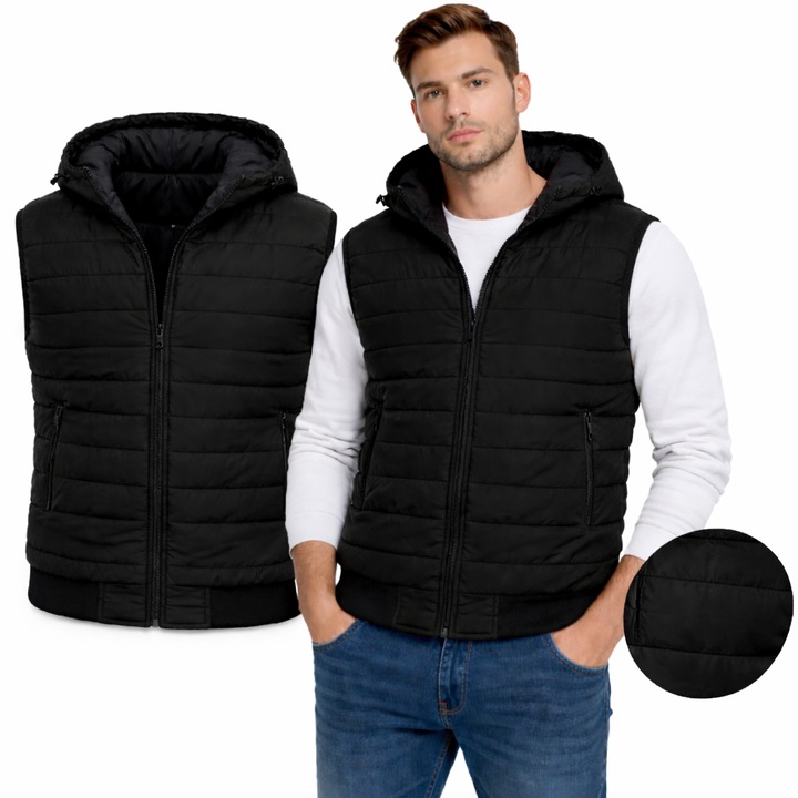 J.STYLE férfi mellény, 2XL, fekete