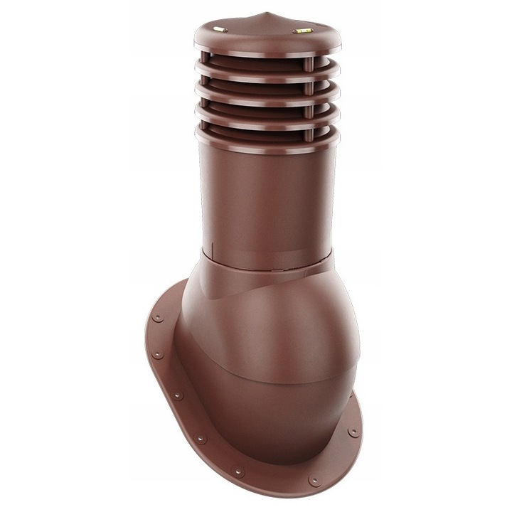 Kominek ventilator pentru acoperisuri plate, Krono-Plast, neizolat, 150mm, culoare brown RAL 8017, set complet cu 16 suruburi