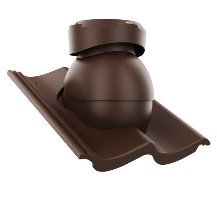 Kominek ventilator canalizare fi110, Krono-Plast, cu niveluri, culoare brown, set complet