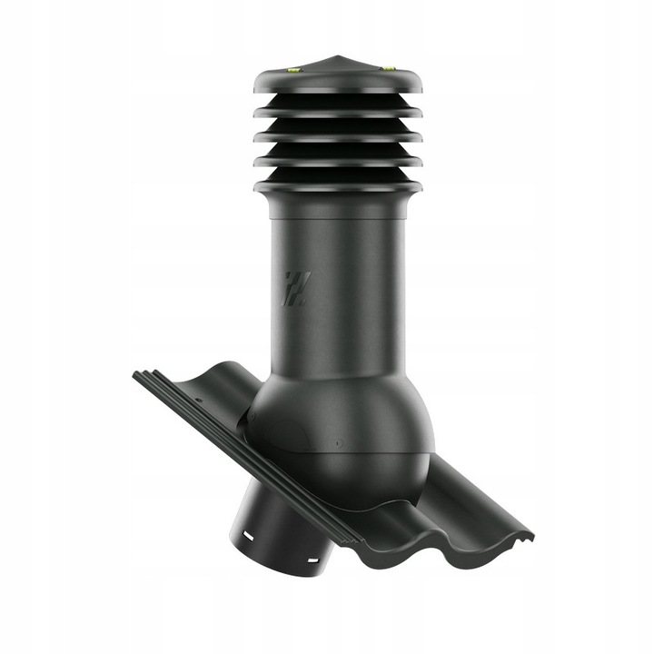 Componente acoperis, Krono-Plast, cominek ventilare neizolat 150 mm, 480 mm inaltime, grafit, set complet