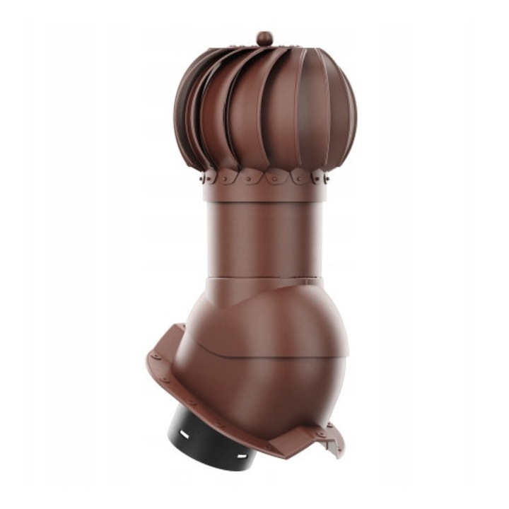 Krono-Plast forgó szellőzőkosár 125 mm, készlet alappal és tömítéssel, szín: barna 8017