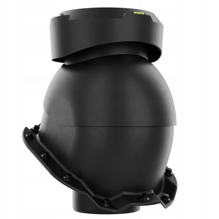 Kominek ventilator canalizare fi110, Krono-Plast, negru RAL 9005, dimensiuni 322x240mm, set complet