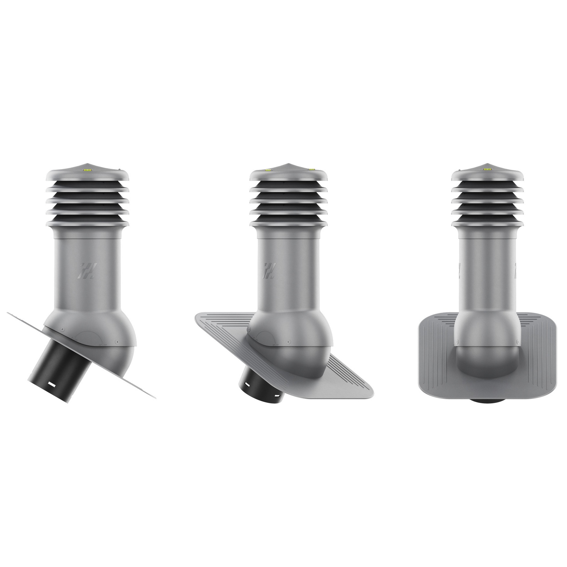 Componente acoperis, HiVent, 125 mm, grafit, set cu nivela si baza ...