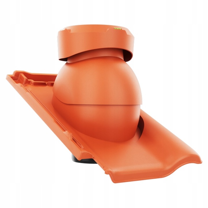 Kominek ventilator canalizare fi110 set cu baza ROBEN PIEMONT, natural rosu/macinat, dimensiuni baza 472x290mm