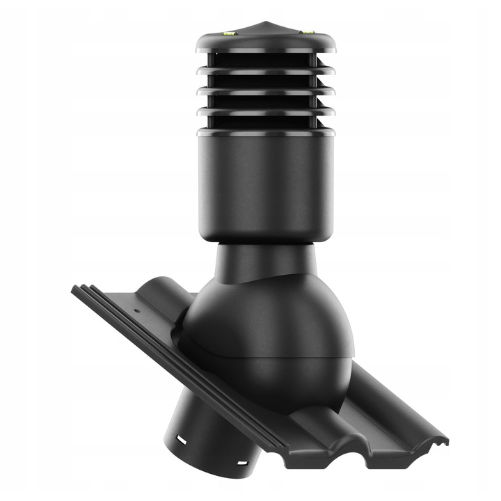 Kominek Ventilatie Set SmartLine, Krono-Plast, Ocieplon, DN125mm, 37x46cm, Negru