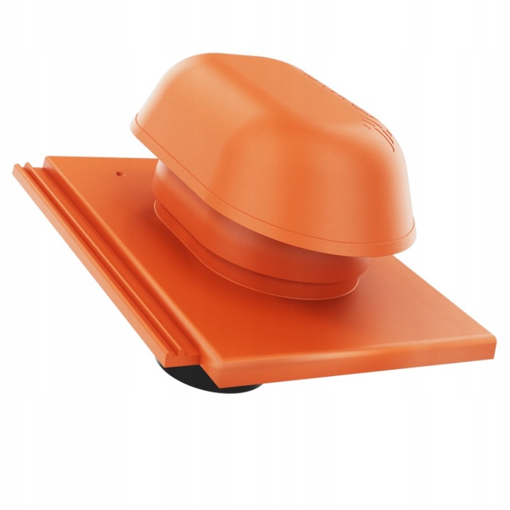 Szellőzőcső tetőre, KRONO-PLAST, 125mm, téglavörös színű, polipropilén anyag, tartalmazza a kupakot, az alapot és a kivezető csövet, BRAAS TEGALIT tetőkhöz