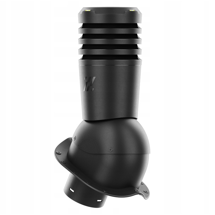 Kominek ventilatie Krono-Plast Ecoline fi 125, negru 9005, set complet