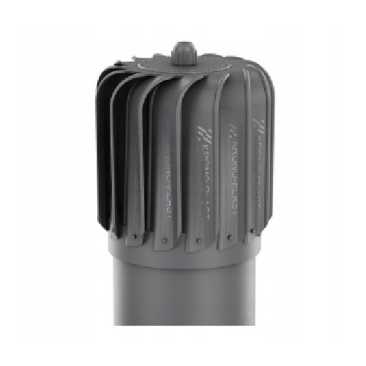 Nasada kominowa obrotiva 150mm, Krono-Plast, grafit RAL 7024, pentru ventilatie