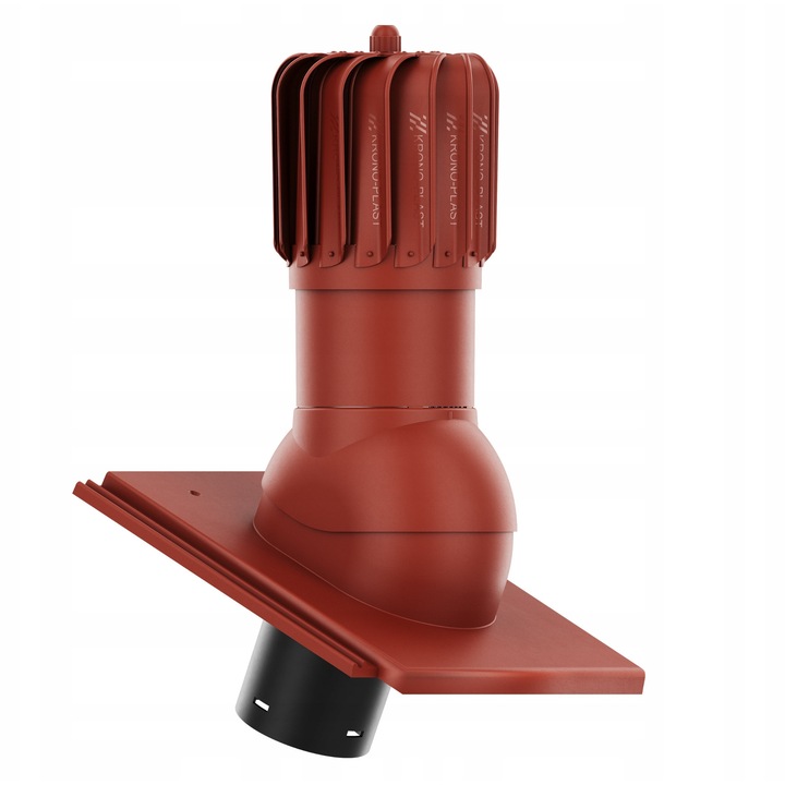 ROTOLINE tető szellőzőkosár 150mm, Krono-Plast, sötétvörös, alappal és elvezető csővel