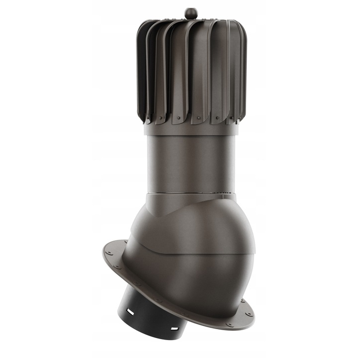 Kominek ventilator ROTOLINE 150mm, set complet, polipropilena, rezistent la UV, pentru acoperisuri plate, antracit