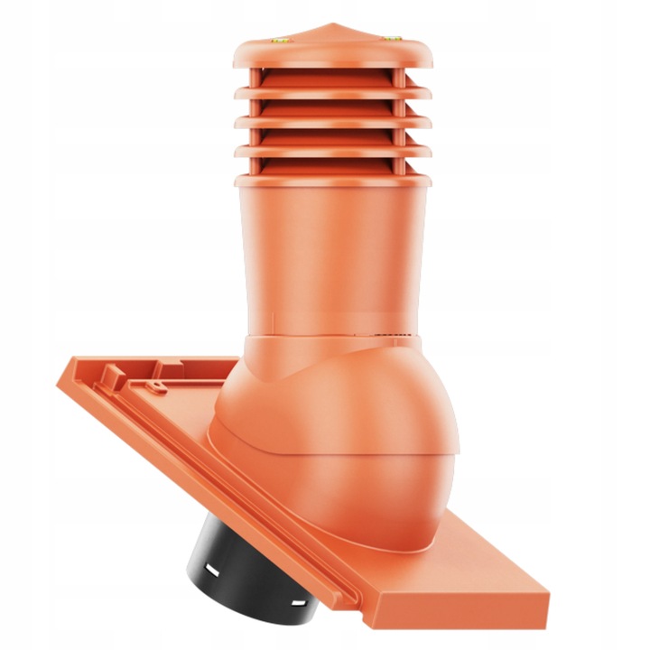 Kominek ventilator SMART 150 mm, Krono-Plast, culoare: Ceglasta mat, set cu baza pentru CREATON DOMINO, dimensiuni baza: 436x257mm