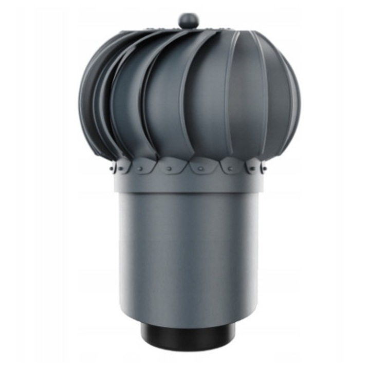Nasada kominowa rotativa 150mm cu reductie 125mm, Krono-Plast, antracit RAL 7016