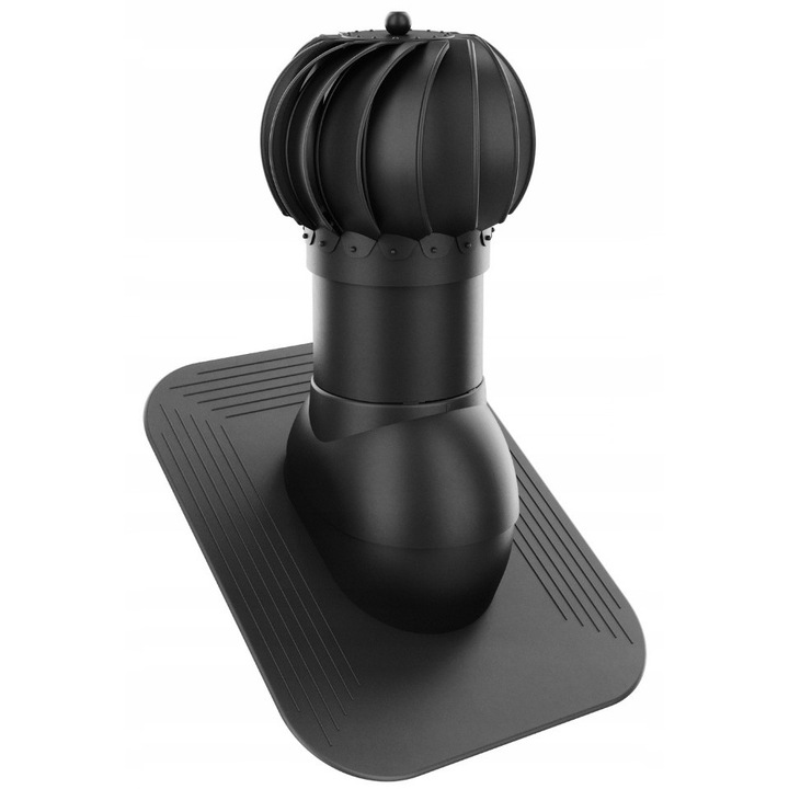 Cominek ventilator rotativ, Krono-Plast, DN 150mm, negru, set complet