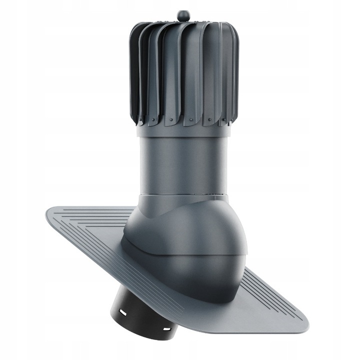 Tetőventilátor ROTOLINE 125 mm, antracit RAL 7016, komplett készlet cserép- és bitumenes zsindelytetőre történő szereléshez