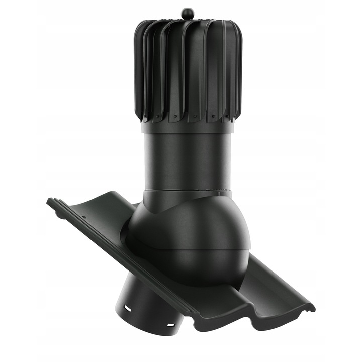 ROTOLINE 125mm szellőzőkosár, Krono-Plast, forgatható, vízelvezető rendszerrel, komplett készlet, fekete